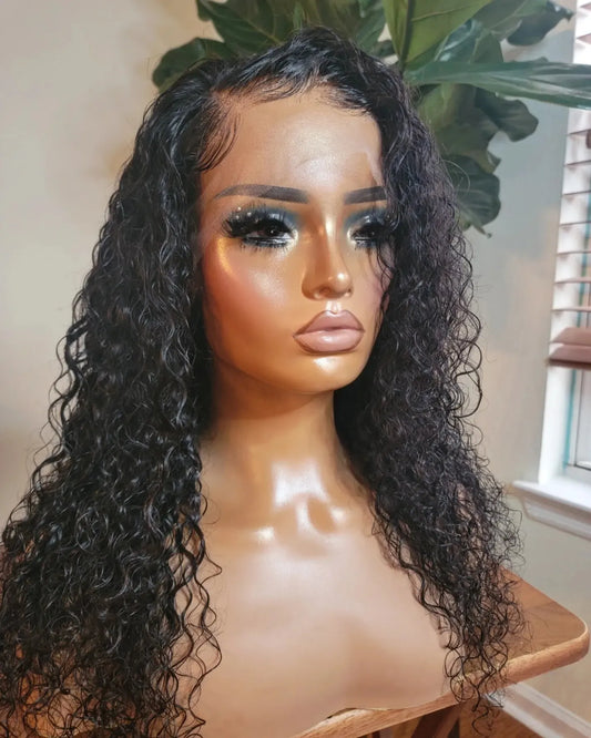 Transparent Curly Hair 13x4 Lace Frontal Wig 150% - 180% Density
